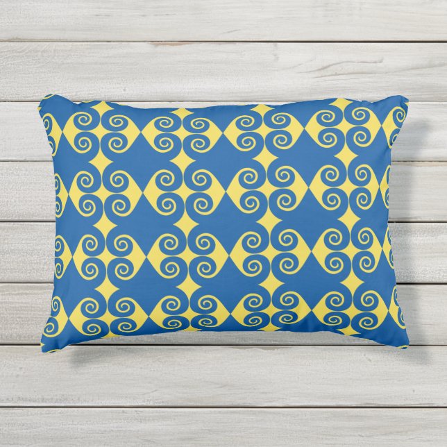 ひし形パターン アウトドアクッション (正面)