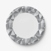 ひし形パターン-抽象芸術多角形 ペーパープレート (正面)