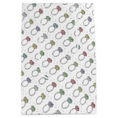 ひし形図解入りの、写真付きのリングや輪パターン ミディアムペーパーバッグ (正面)