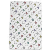 ひし形図解入りの、写真付きのリングや輪パターン ミディアムペーパーバッグ (裏面)