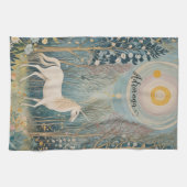 ひそひそ話の森の秘密の一角獣 キッチンタオル (横)