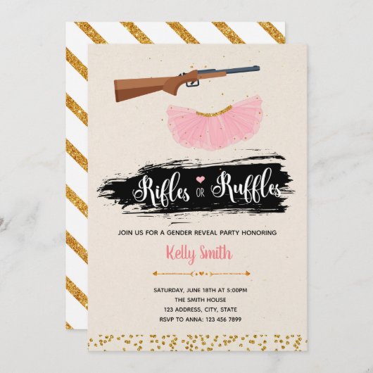 ひだかライフルの性はパーティの招待状を明らかにします 招待状 (正面/裏面)