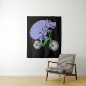 ひっおもしろいぽ乗り自転車カバ子どもひっぽ タペストリー (インサイチュ)