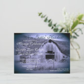 ひっかかり素朴の納屋の結婚式が青を誘う 招待状 (スタンド正面)