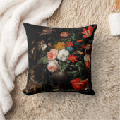 ひっくり返した花束のアブラハム・ミグノン。フローラ クッション (ブランケット)