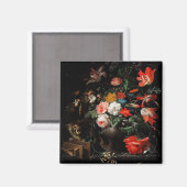 ひっくり返した花束のアブラハム・ミグノン。フローラ マグネット (正面/裏面)