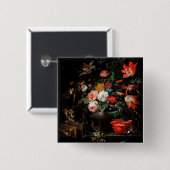 ひっくり返した花束のアブラハム・ミグノン。フローラ 缶バッジ (正面&裏面)