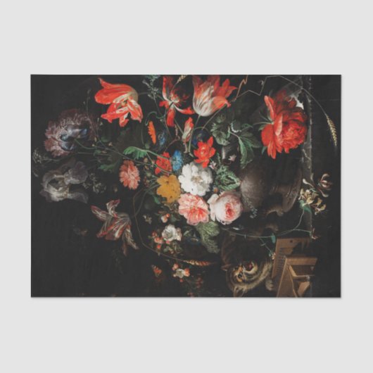 ひっくり返した花束のアブラハム・ミグノン。フローラ 薄葉紙 (正面)