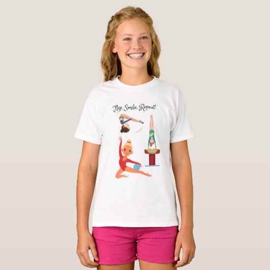 ひっくり返って、笑って、繰り返して！ Tシャツ (正面フル)
