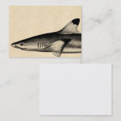 ひっくり返るヴィンテージ礁の鮫のイラストレーションの黒 名刺 (正面/裏面)