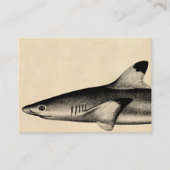 ひっくり返るヴィンテージ礁の鮫のイラストレーションの黒 名刺 (正面)