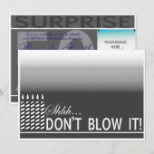 ひっそりサプライズ誕生日パーティー招待状 | ブラック 招待状 (正面/裏面)