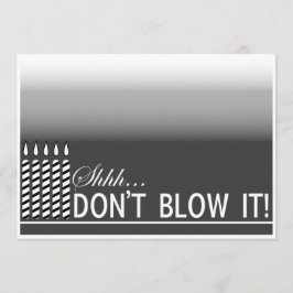 ひっそりサプライズ誕生日パーティー招待状 | ブラック 招待状