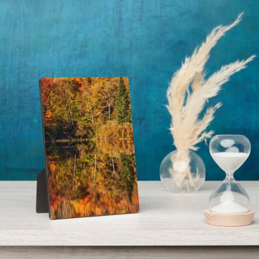 ひつぎ池への秋の反射 フォトプラーク (側面)
