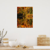 ひつぎ池への秋の反射 ポスター (キッチン)