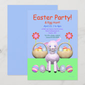 ひつじと卵のイースターパーティー 招待状 (正面/裏面)