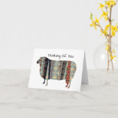 ひつじのあなたを想う折りたたみグリーティングカード カード (黄色い花)