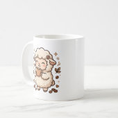 ひつじのコーヒーマグカップ かわいいアート コーヒーマグカップ (正面左)