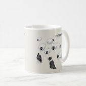 ひつじの混乱 面白い 羊 犬 ペン スケッチ カートゥーン コーヒーマグカップ (正面右)