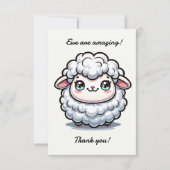 ひつじの素晴らしいかわいさが詰まった感謝カード サンキューカード (正面)
