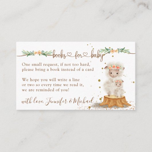 ひつじの赤ちゃん 新しいママの赤ちゃんの本 エンクロージャーカード (正面)