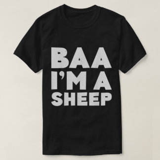 ひつじの「ベエー、私は羊です」面白いテキストデザイン Tシャツ