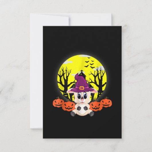ひつじ ハロウィン かぼちゃ 面白い ハロウィン 衣装 出欠カード (正面)
