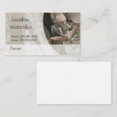 ひづめに靴を釘付けしている蹄鉄工 名刺 (正面/裏面)