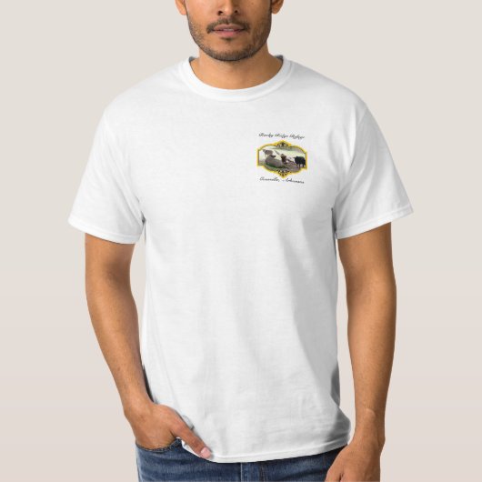 ひづめの群れの小さいロゴ Tシャツ (正面)