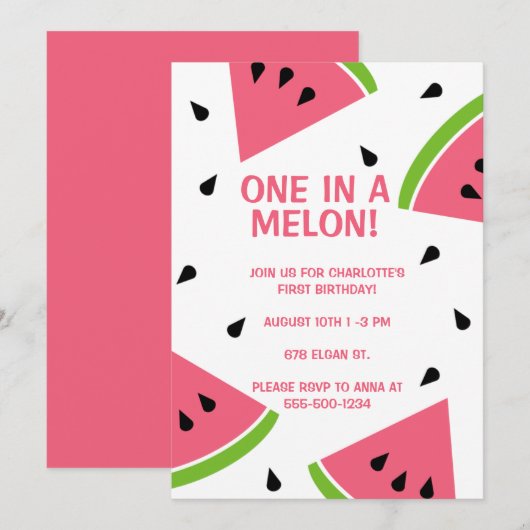 ひとつだけのメロン 招待状 (正面/裏面)