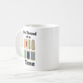 ひとつひとつ糸を重ねて - 縫製モチベーショングッズ コーヒーマグカップ (正面左)