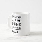 ひとときの幸せはコーヒーと本 コーヒーマグカップ (正面左)