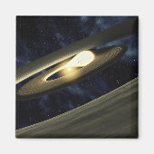 ひとまとまりの素材を見せるアーティストのコンセプト マグネット (正面)