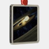 ひとまとまりの素材を見せるアーティストのコンセプト メタルオーナメント (右)