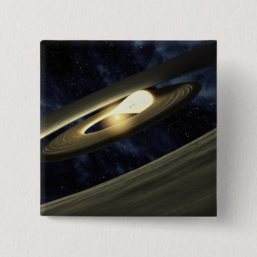 ひとまとまりの素材を見せるアーティストのコンセプト 缶バッジ (正面)