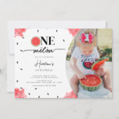 ひとりだけのメロン写真 1歳の誕生日招待状 招待状 (正面)