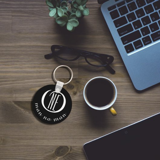 ひとりでは何もできないという名言 黒 キーホルダー