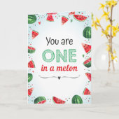 ひとりでメロン 水まん誕生日パーティーグリーティング カード (黄色い花)