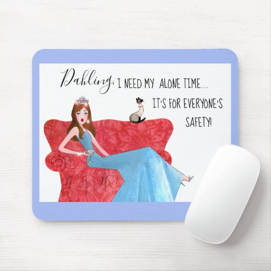 「ひとりで時間が必要だ!」 マウスパッド (マウス)