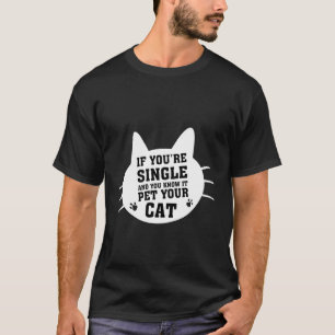 ひとりぼっちなら+猫を撫でよう Tシャツ