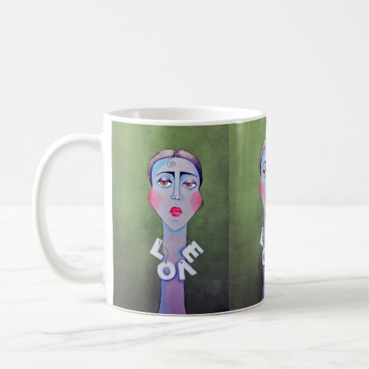"ひとりぼっちの恋" コーヒーマグカップ (左)