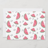 ひとりんごのメロンピンクとグリーンの水彩1歳の誕生日 招待状 (裏面)