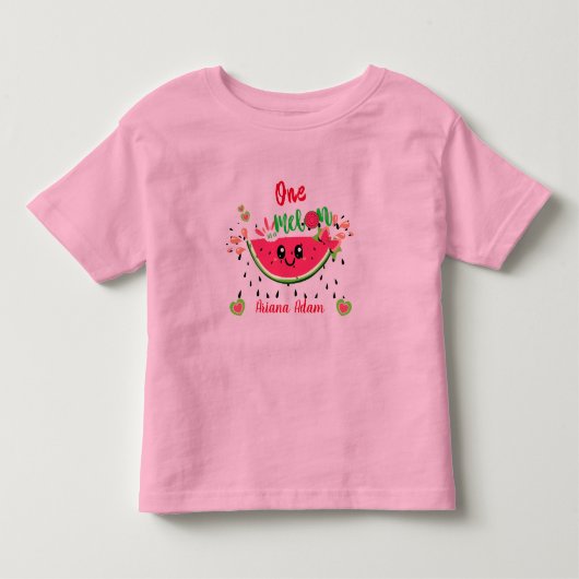 ひとりんごのメロン １歳の女の子の誕生日 トドラーTシャツ (正面)