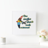 ひとツバメも夏にならない スクエア壁時計 (ホーム)