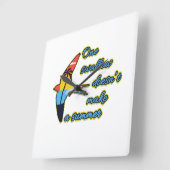 ひとツバメも夏にならない スクエア壁時計 (傾斜)