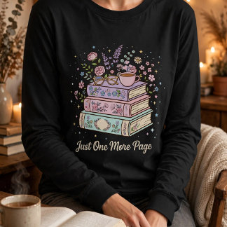 ひとページだけね フラワーブックス 読書デザイン Tシャツ