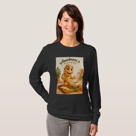 ひと口ごとに感じる幸せ ロングスリーブ Tシャツ (正面フル)