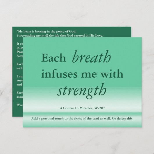 ひと息ごとに奇跡のカードのコースを満喫する ポストカード (正面/裏面)