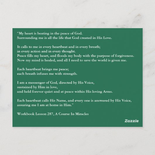 ひと息ごとに奇跡のカードのコースを満喫する ポストカード (裏面)