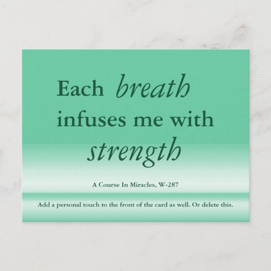 ひと息ごとに奇跡のカードのコースを満喫する ポストカード (正面)